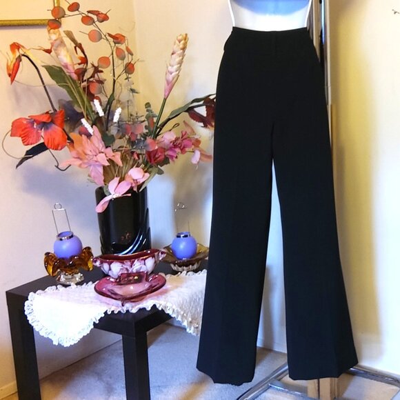 NWOT Women's High Waisted Classic Fit Straight Leg Suit Pant Trousers Black L 12 - Picture 9 of 9